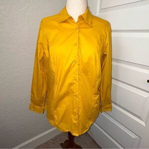 Jessica London Button Front Long Sleeve Blouse Shirt Top